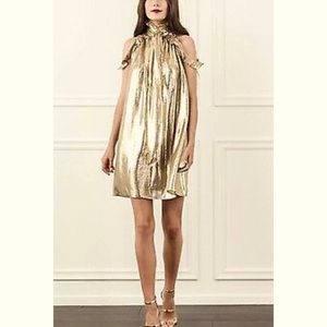 Rachel Zoe Cold Shoulder Gold Dress